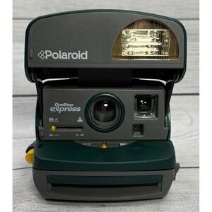 Polaroid One Step Express 600 Instant Film Camera Green W/ Manuel & Case